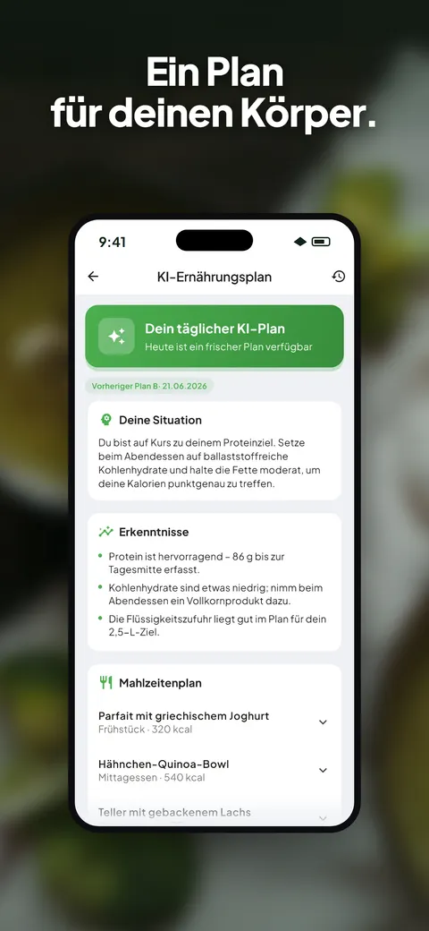 Wellix-App analysiert ein Foto eines Salats auf dem iPhone — 5/10
