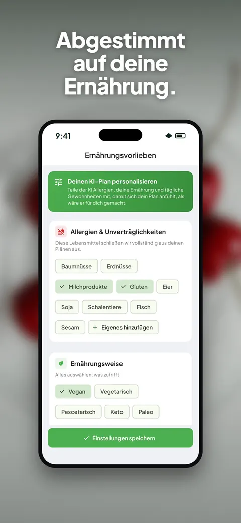Wellix-App analysiert ein Foto eines Salats auf dem iPhone — 9/10