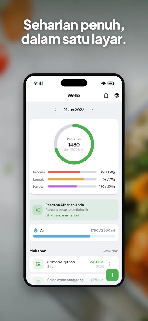 Aplikasi Wellix menganalisis foto salad di iPhone — 4/10