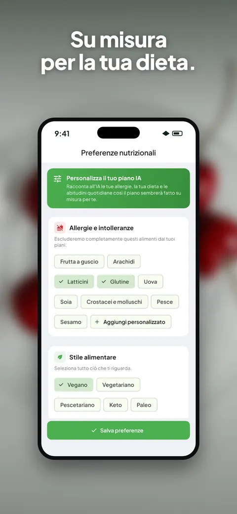 L'app Wellix che analizza la foto di un'insalata su iPhone — 9/10