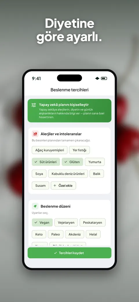 iPhone'da salata fotoğrafını analiz eden Wellix uygulaması — 9/10