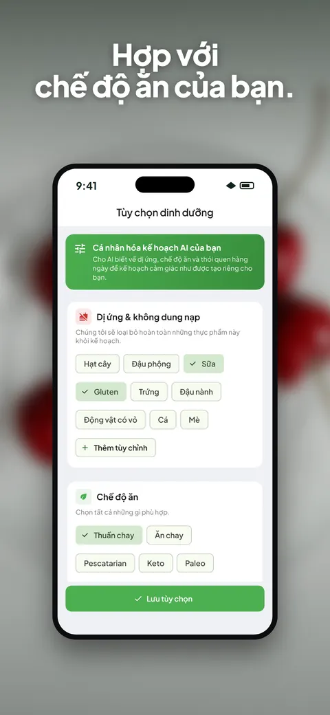 Ứng dụng Wellix phân tích ảnh đĩa salad trên iPhone — 9/10