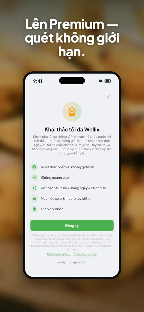 Ứng dụng Wellix phân tích ảnh đĩa salad trên iPhone — 10/10